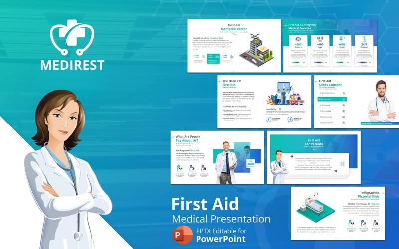 Medirest - PowerPoint-mall för presentation av första hjälpen