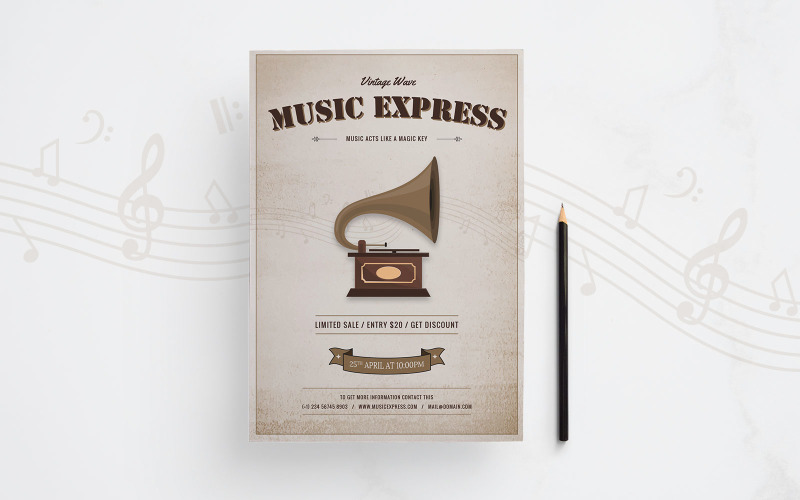 Download Фирменный стиль "Music Flyer - Corporate Identity Template" / Music Flyer - Corporate Identity Template - Фирменный стиль на тему графика music,flyer,flyers,template,templates,print,dj,party,celebration,celebrations,day