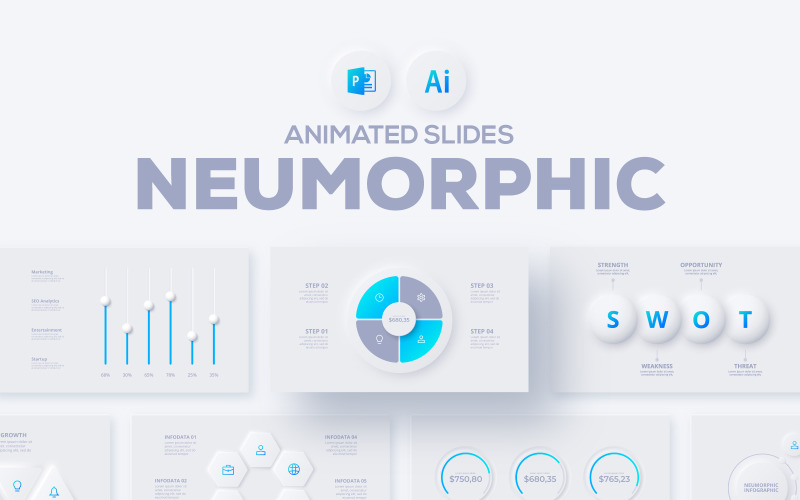 Neumorphic  Presentation PowerPoint template