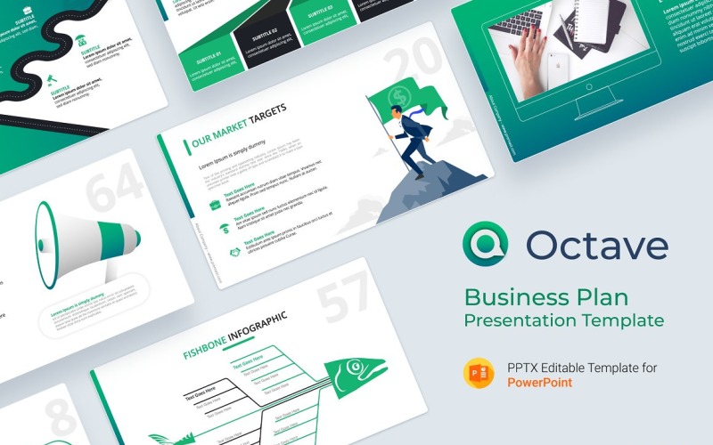 Octave - Businessplan PowerPoint-sjabloon