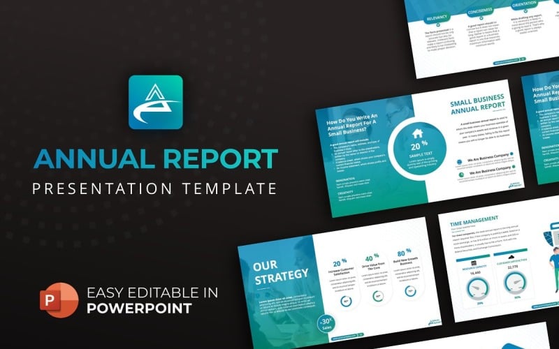 Plantilla de PowerPoint - presentación de informe anual