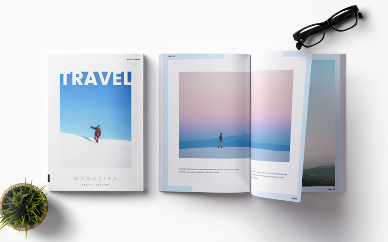 Download Фирменный стиль "Travel Magazine - Corporate Identity Template" / Travel Magazine - Corporate Identity Template - Фирменный стиль на тему графика travel,magazine,template,templates,print,a4,magazines,transport,tour,places,hotel,lodge,tourist,place,editor