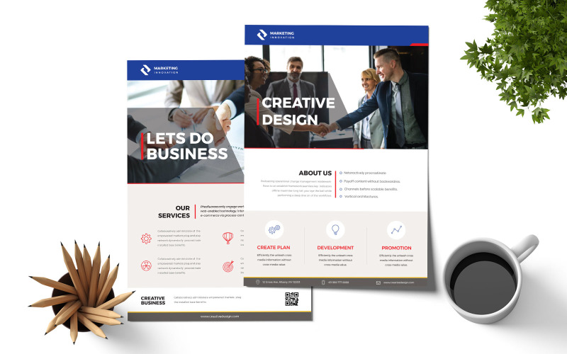 Download Фирменный стиль "Business Flyer - Corporate Identity Template" / Business Flyer - Corporate Identity Template - Фирменный стиль на тему графика corporate,business,flyer,poster,professional,a4,print,templates,stationery,promotion,ready,clean,minimal,creative,two,page,front,back,template