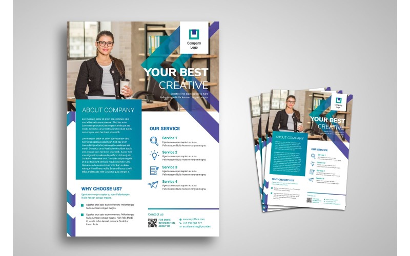 Flyer Template Creative Business - Modelo de identidade corporativa