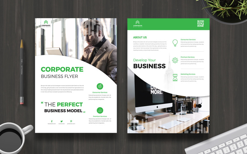 Download Фирменный стиль "Professional Business Flyer - Corporate Identity Template" / Professional Business Flyer - Corporate Identity Template - Фирменный стиль на тему графика corporate,business,flyer,poster,professional,a4,print,templates,stationery,promotion,ready,clean,minimal,creative,two,page