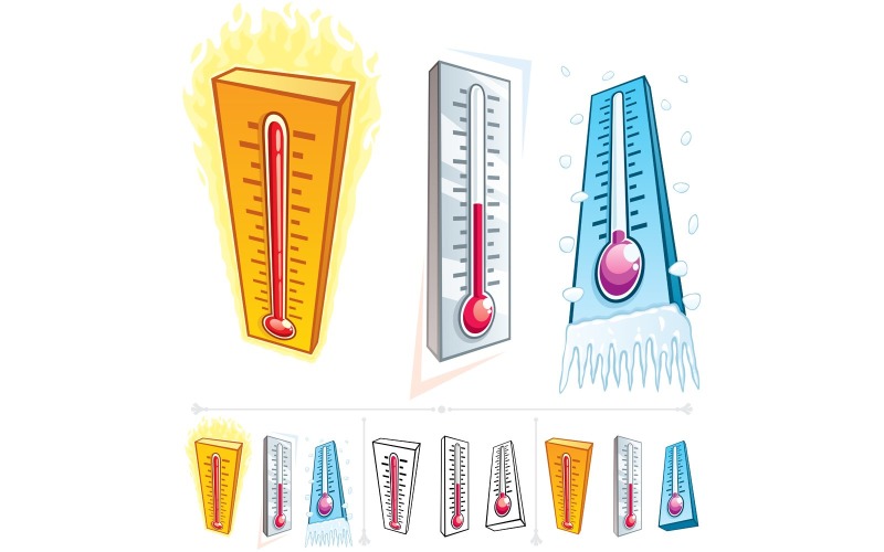 Download Иллюстрация "Thermometer - Illustration" / Thermometer - Illustration - Иллюстрация на тему графика thermometer,temperature,weather,heat,hot,cold,summer,winter,season,climate,celsius,fahrenheit,degree,ice,icicle,snow,snowflake,frozen,flame,fire
