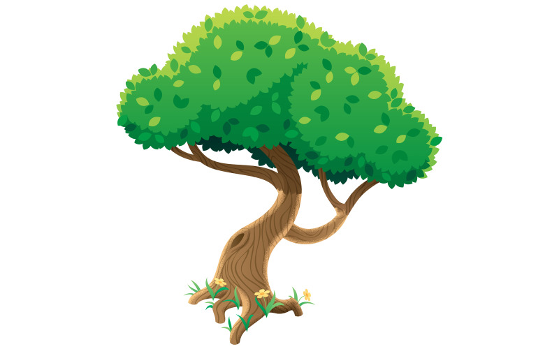 Download Иллюстрация "Tree on White - Illustration" / Tree on White - Illustration - Иллюстрация на тему графика tree,cartoon,isolated,white,isolated on white,vector,illustration,background,clip art,design,element,single,one,plant,nature,green,grass,flower,foliage,leaf