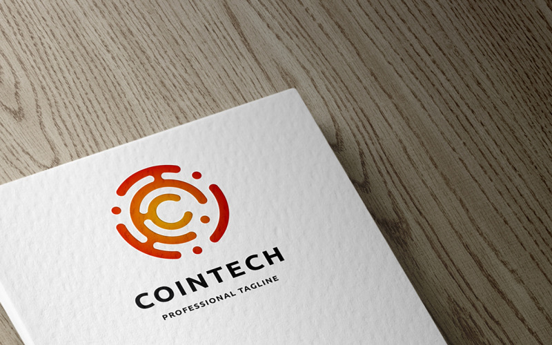 Coin Tech - Modello di logo della lettera C.