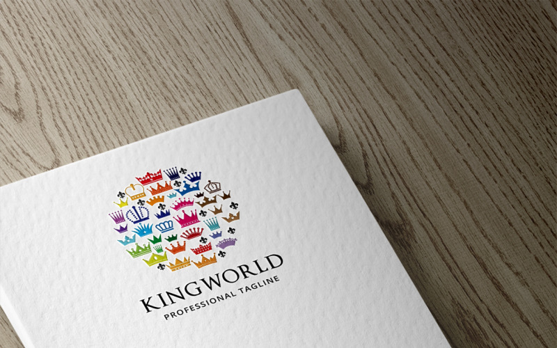 Download Шаблон логотипа "King World Logo Template" / King World Logo Template - Шаблон логотипа на тему графика brand,chic,consultant,consulting,crown,crown logo,fashion,gold,golden,identity,king,king logo,lawyer,lifestyle,majestic,majesty,ornament,premium vector logo,real estate,resort identity