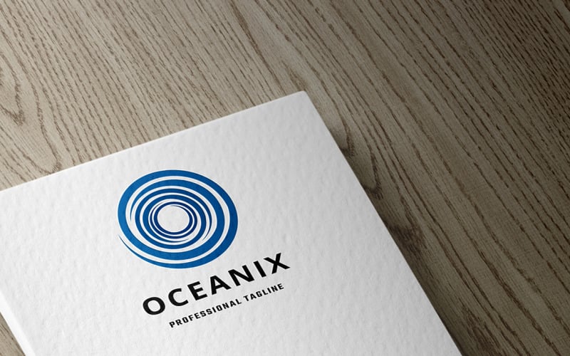 Modèle de logo Oceanix lettre O