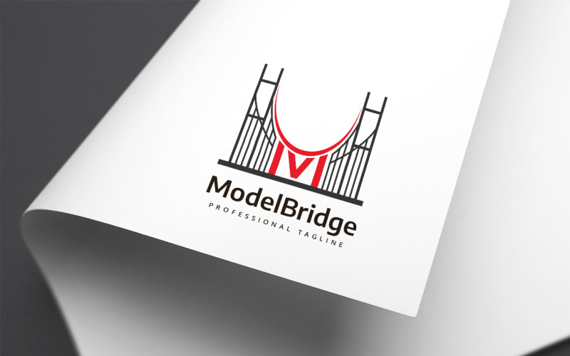 Modelo de logotipo modelo da letra M da ponte