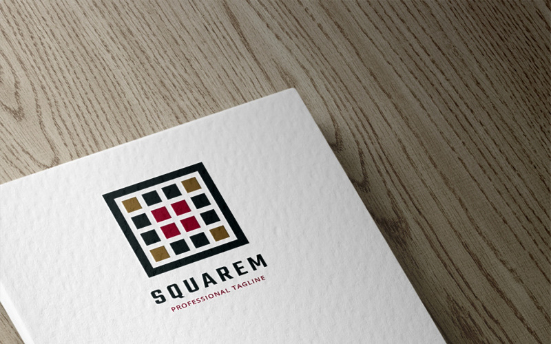 Modelo de logotipo quadrado em quadrado