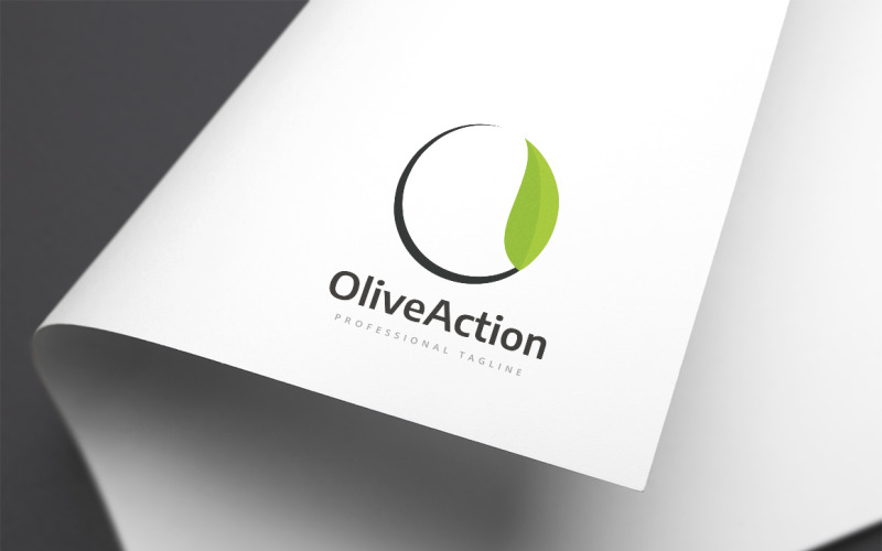 Olive Action Letter O Logo Template