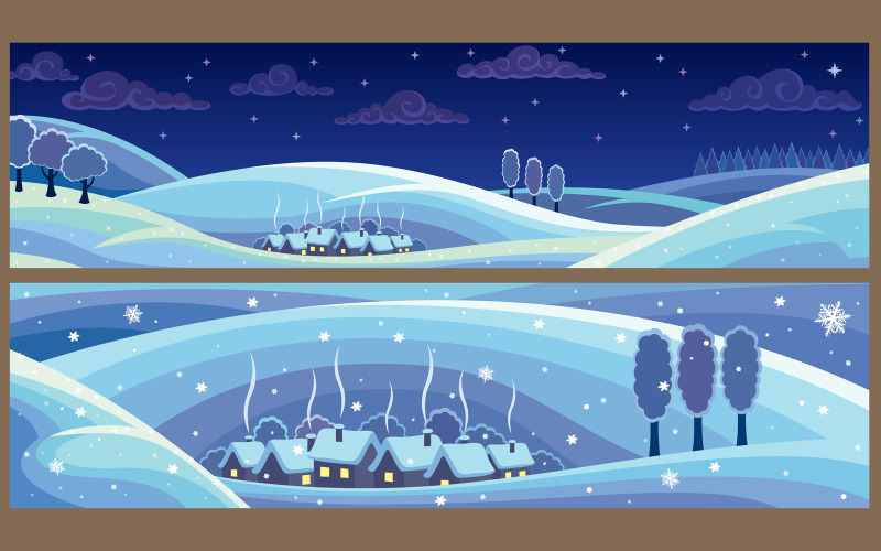 Paisajes de invierno - Ilustración