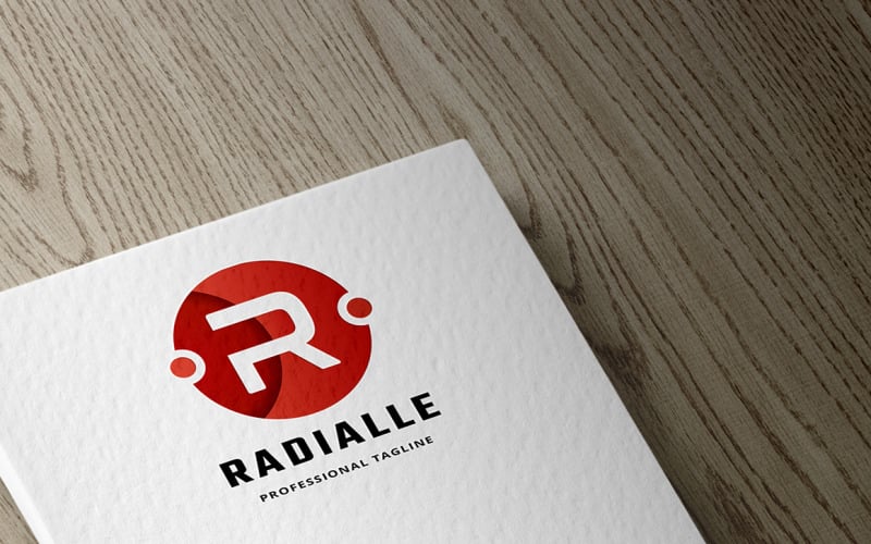 Radialle brev R logotyp mall