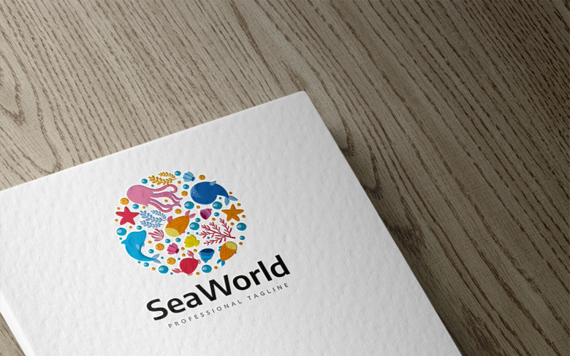 Download Шаблон логотипа "Sea World Logo Template" / Sea World Logo Template - Шаблон логотипа на тему графика agency,beach,bird,coconut,coconuts,company,corporate,destination,flight,holiday,hotel,journey,leisure,light,ocean,palm,sea,template,tourists,travel