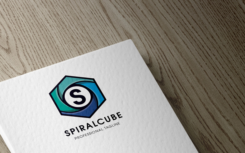 Download Шаблон логотипа "Spiral Cube Logo Template" / Spiral Cube Logo Template - Шаблон логотипа на тему графика abstract,box,brand,branding,business,clean,clear,cube,cubic,cubical,easy,hex,hexagon,iconic,identity,internet,letter s,media,network,pillar