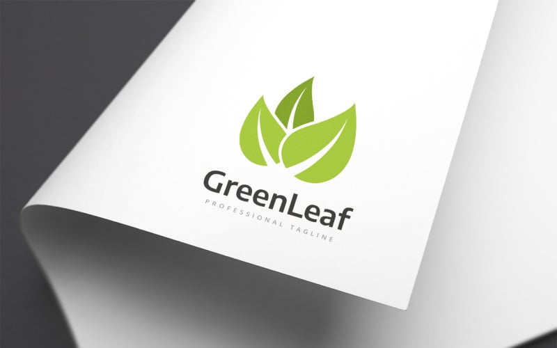 Szablon Logo zielony liść