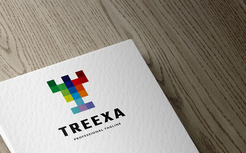 Download Шаблон логотипа "Tree Digital Logo Template" / Tree Digital Logo Template - Шаблон логотипа на тему графика business,clean,corporate,corporative,data,ditital,eco,eco business,environement,green,green company,letter t,pixel tree,pixelate tree,sf tree,software tree,square tree,startup,studio,tech