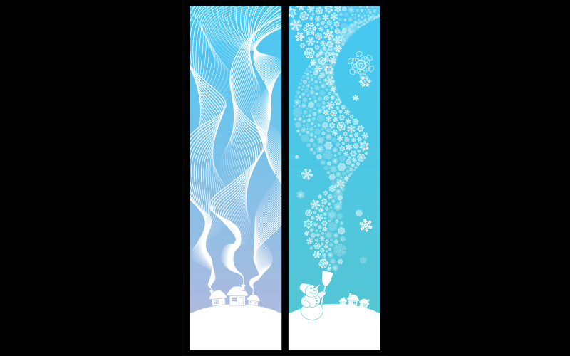 Download Иллюстрация "Winter Banners Vertical - Illustration" / Winter Banners Vertical - Illustration - Иллюстрация на тему графика banner,abstract,vertical,christmas,holiday,season,winter,new year,sign,placard,ornament,decoration,snowing,swirl,curve,copy space,copyspace,background,clip art,clipart