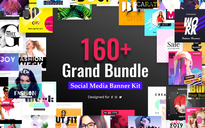 Download Шаблон для соцсетей "Banners Grand Bundle Social Media Template" / Banners Grand Bundle Social Media Template - Шаблон для соцсетей на тему графика business,blog,fashion,shop,magazine,trendy,social,media,banners,facebook,twitter,instagram,kit,template,templates