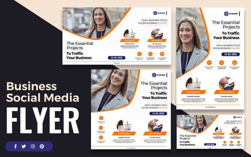 Download Шаблон для соцсетей "Business Social Media Template" / Business Social Media Template - Шаблон для соцсетей на тему графика business,social,media,templates,template,day,event,promotion,activities,activity,facebook,instagram,twitter,pinterest,post