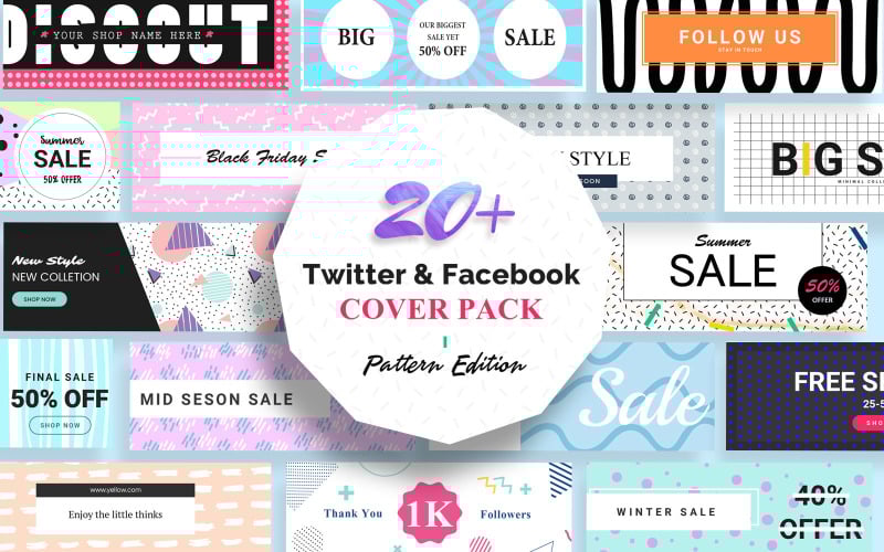 Download Шаблон для соцсетей "Facebook And Twitter Cover Social Media Template" / Facebook And Twitter Cover Social Media Template - Шаблон для соцсетей на тему графика facebook,twitter,cover,templates,social,media,website,promotions,instagram,covers,business,blog,fashion,shop,magazine