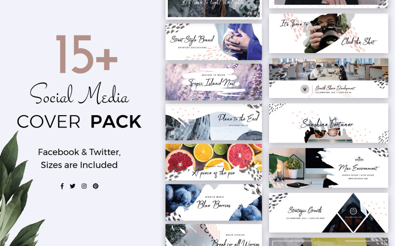 Download Шаблон для соцсетей "Facebook and Twitter Cover Social Media Template" / Facebook and Twitter Cover Social Media Template - Шаблон для соцсетей на тему графика facebook,trendy,banner,blog,promotion,twitter,social,media,pack,cover,template,templates,banners