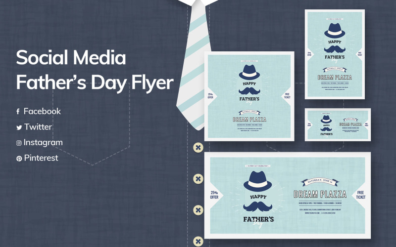 Download Шаблон для соцсетей "Fathers Day Social Media Template" / Fathers Day Social Media Template - Шаблон для соцсетей на тему графика fathers,day,media,templates,template,event,promotion,activities,promotions,music,dj,party,website,graphic,design