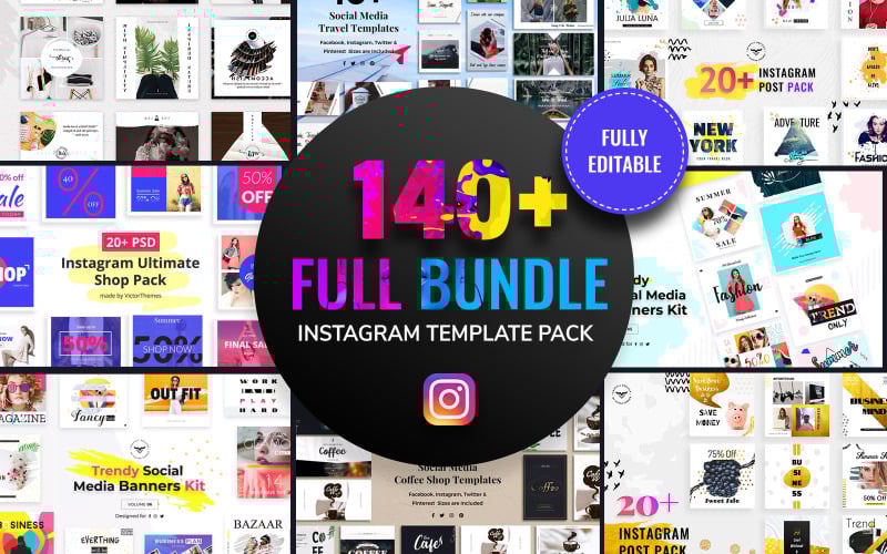 Download Шаблон для соцсетей "Instagram Post Social Media Template" / Instagram Post Social Media Template - Шаблон для соцсетей на тему графика instagram,facebook,template,templates,full,bundle,pack,kit,social,media,banner,banners,promotion,promotions,ui
