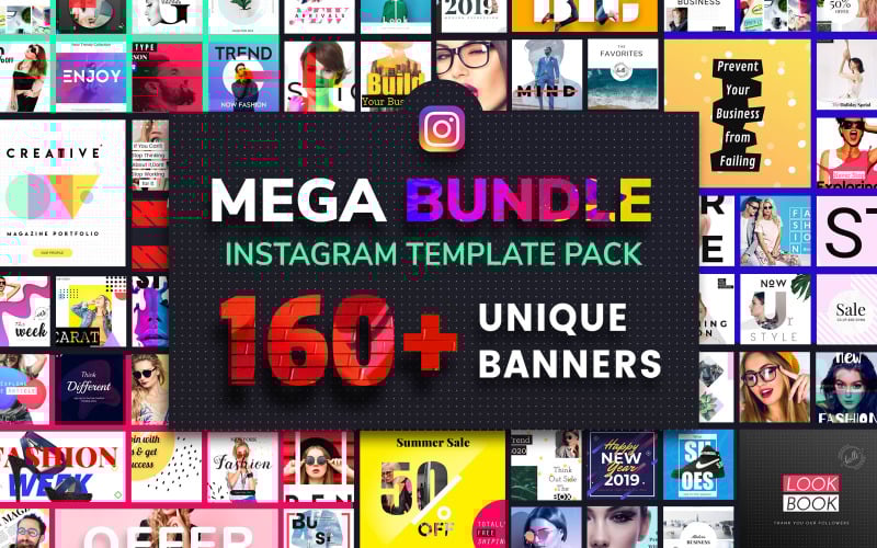 Modelo de mídia social Mega Bundle para Instagram