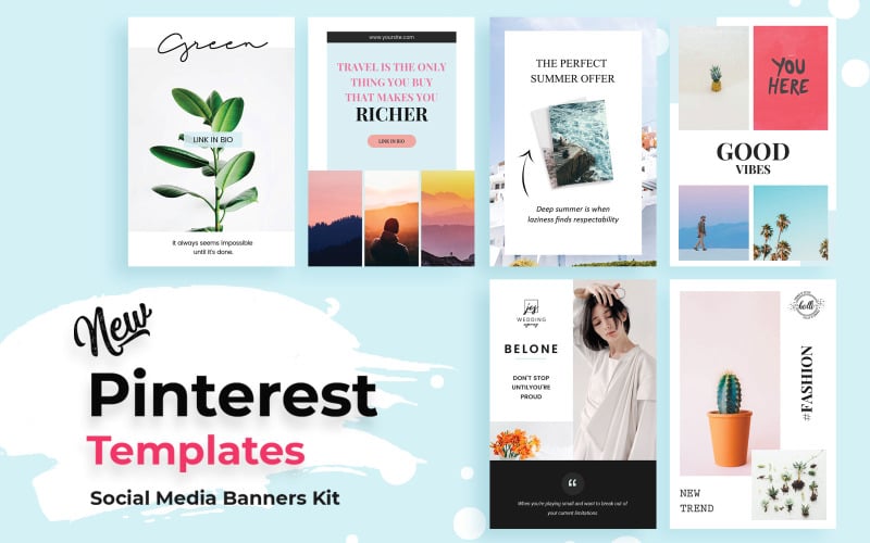 Download Шаблон для соцсетей "Pinterest Post Social Media Template" / Pinterest Post Social Media Template - Шаблон для соцсетей на тему графика pinterest,social,media,template,templates,pack,kit,business,promotion,promotions,blog,ecommerce,online,shopping,magazine