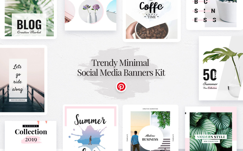 Download Шаблон для соцсетей "Pinterest Social Media Template" / Pinterest Social Media Template - Шаблон для соцсетей на тему графика pinterest,social,media,template,promotion,kit,pack,professional,creative,business,corporate,blog,shop,fashion,quotes