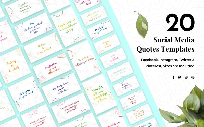 Download Шаблон для соцсетей "Quotes Trendy Social Media Template" / Quotes Trendy Social Media Template - Шаблон для соцсетей на тему графика instagram,facebook,trendy,banner,promotion,twitter,social,media,pack,kit,pinterest,quotes,quote