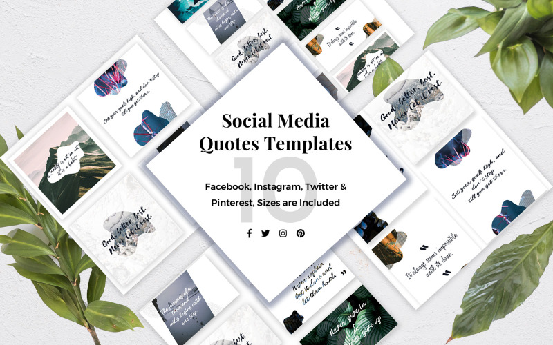 Download Шаблон для соцсетей "Quotes Trendy Templates for Social Media" / Quotes Trendy Templates for Social Media - Шаблон для соцсетей на тему графика social,media,banners,post,banner,facebook,twitter,instagram,pinterest,creative,celebration,professional,quotes,templates
