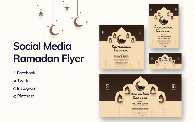 Download Шаблон для соцсетей "Ramadan Social Media Template" / Ramadan Social Media Template - Шаблон для соцсетей на тему графика ramadan,social,media,template,promotion,activities,promotions,activity,templates,ramzan,fasting,mosque,events,tickets,iftar