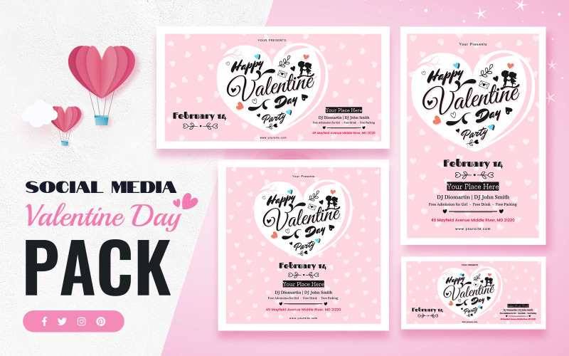 Valentinstag Social Media Vorlage
