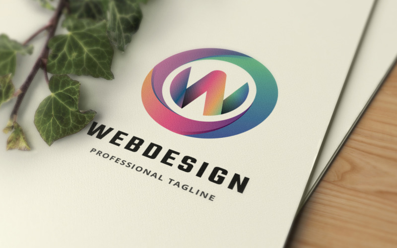 Webbdesign brev W logotyp mall