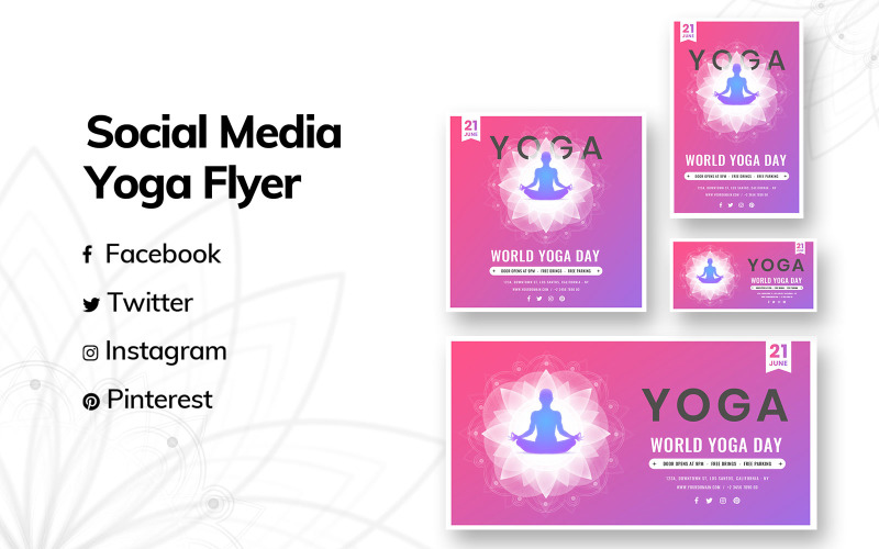 Download Шаблон для соцсетей "Yoga Social Media Template" / Yoga Social Media Template - Шаблон для соцсетей на тему графика yoga,social,media,templates,event,promotion,activities,promotions,facebook,instagram,twitter,pinterest,template,celebration,celebrations