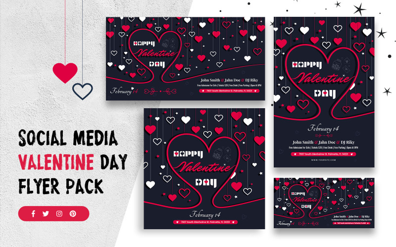 Valentinstag Social Media Vorlage