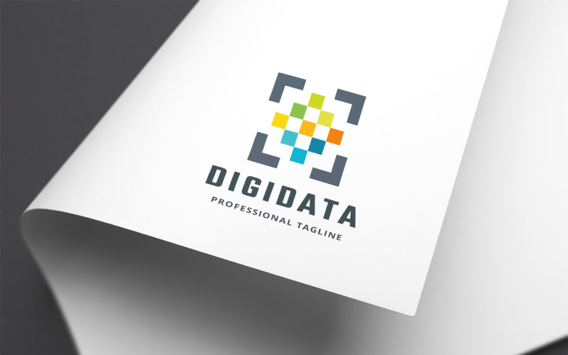 Download Шаблон логотипа "Digital Data Logo Template" / Digital Data Logo Template - Шаблон логотипа на тему графика abstract,colorful,communication,community,computer,connect,cube,cubes,data,database,digital,electronic,electronics,industry,liquid,network,networking,pc,rectangle,rounded