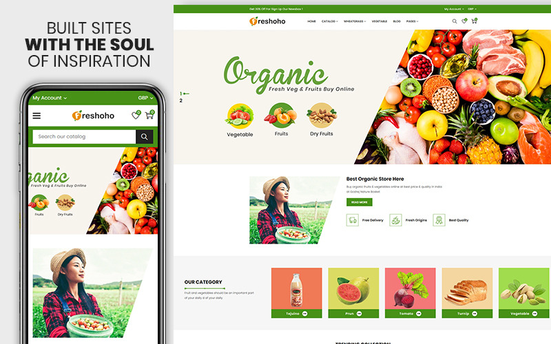 Freshoho - Tema Premium Shopify de vegetais e frutas