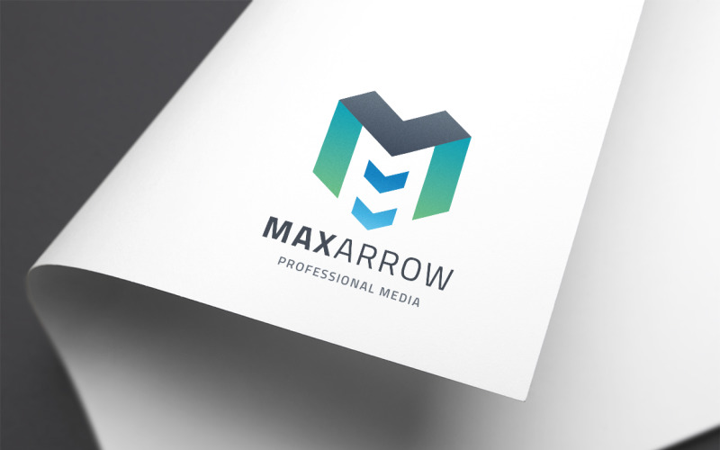 Download Шаблон логотипа "Max Arrow Letter M Logo Template" / Max Arrow Letter M Logo Template - Шаблон логотипа на тему графика app,arrow,brainstorm,control,corporate,creation,creative,data,dimension,direct,direction,game,gaming,letter m,media,m logo,multimedia,network,photograph,point