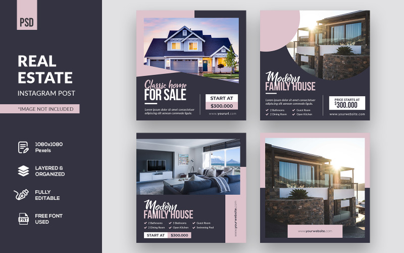 Download Шаблон для соцсетей "Minimalist Real Estate Instagram Post Social Media Template" / Minimalist Real Estate Instagram Post Social Media Template - Шаблон для соцсетей на тему графика instagram post,banner,real estate,property,apartment,agency,furniture,landmark,home,house,social media,business,cover,estate,modern,social,dream home,interior,building