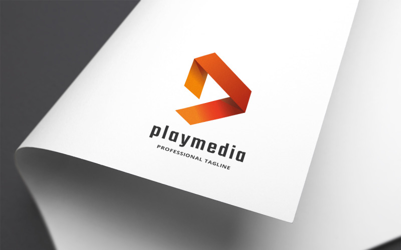 Modèle de logo Play Media Letter P