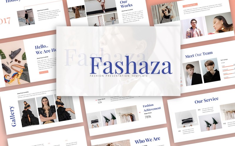 Modello PowerPoint di presentazione di moda Fashaza