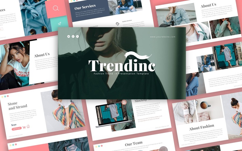 Modello PowerPoint di presentazione di moda Trendinc