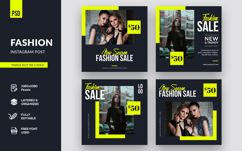 Download Шаблон для соцсетей "Modern Fashion Instagram Post Social Media Template" / Modern Fashion Instagram Post Social Media Template - Шаблон для соцсетей на тему графика instagram stories,instagram template,story,social media,fashion,template,instagram post,social,business,instagram,sale,trendy,stories,graphic,trend,banner,web,discount,store,minimal