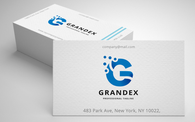 Шаблон логотипа буква G Grand Pixel