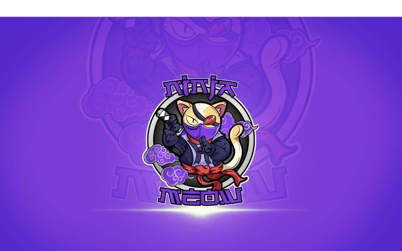 Download Шаблон логотипа "Esport Ninja Meow Logo Template" / Esport Ninja Meow Logo Template - Шаблон логотипа на тему графика brand,esport,gamers,games,identity,illustrations,legion,logo,mascot,mobile gamers,online,pc gamers,squad,teams,template,vectors